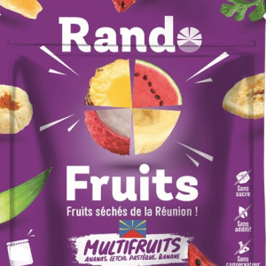Multifruit séchés de la Réunion, banane, ananas, letchis et pastèque